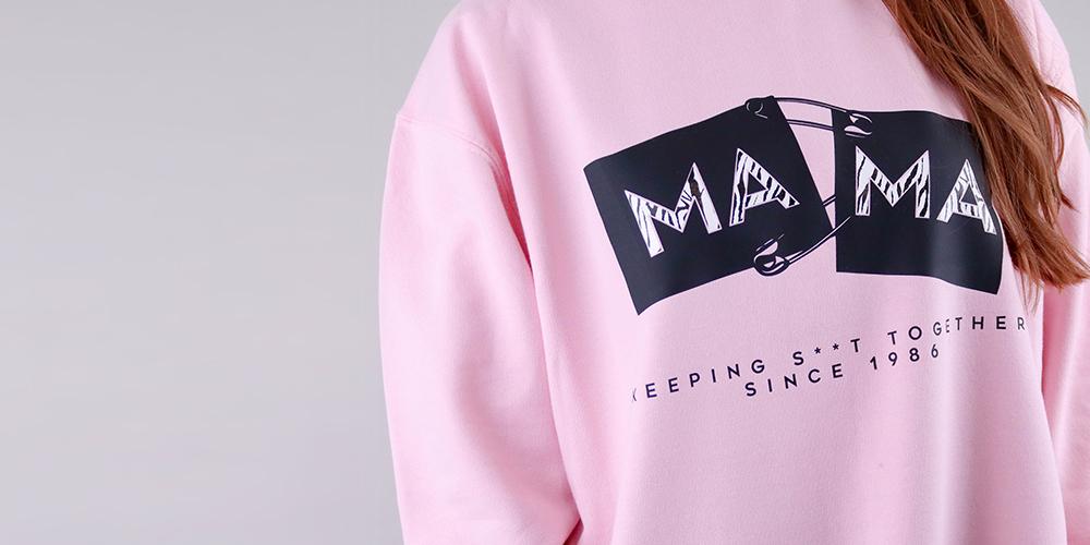 A Personalised Pink Jumper which says 'Mama keeping shit together since' then the year of your choice. Great gift Idea for Mum