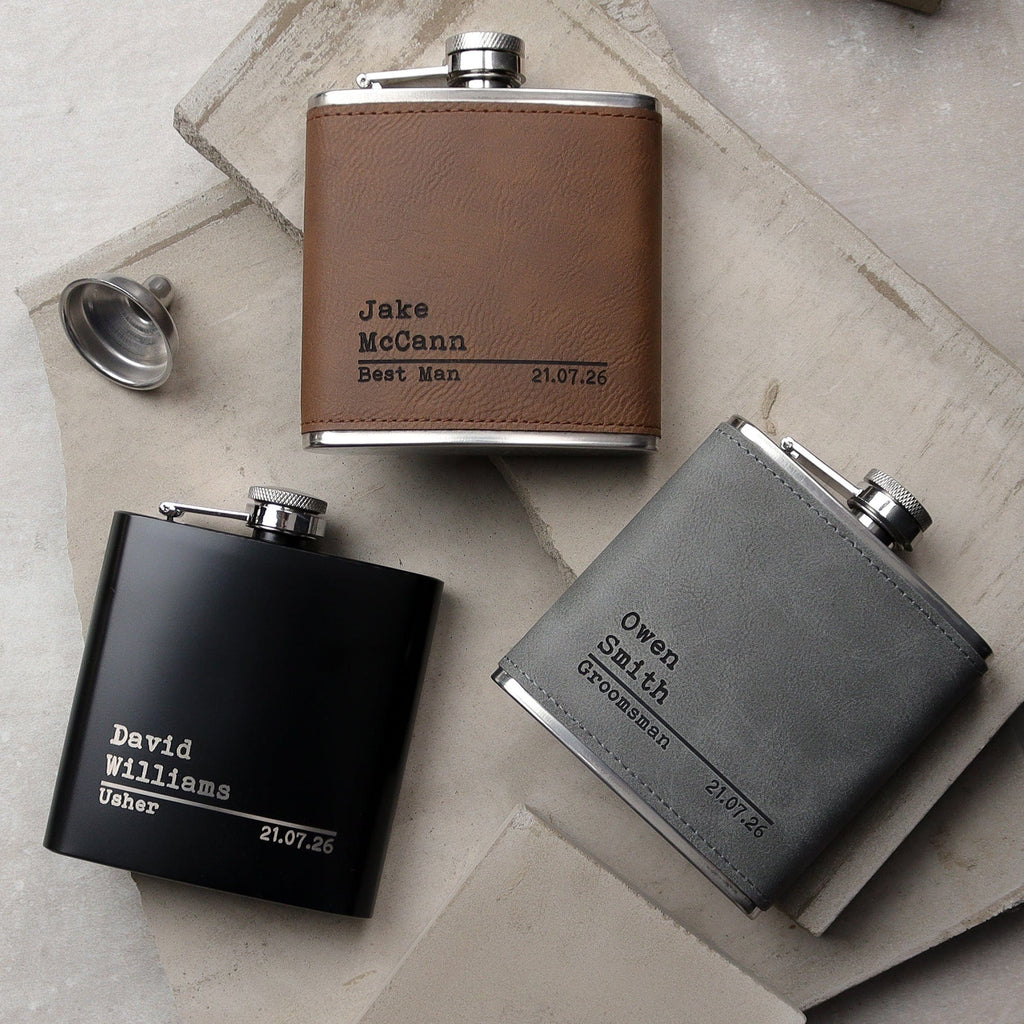 Monogrammed Hip Flask With Funnel In Gift Box By Jonny's Sister - Foto 10