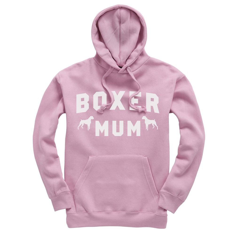 dusty pink Boxer dog mum hoodie