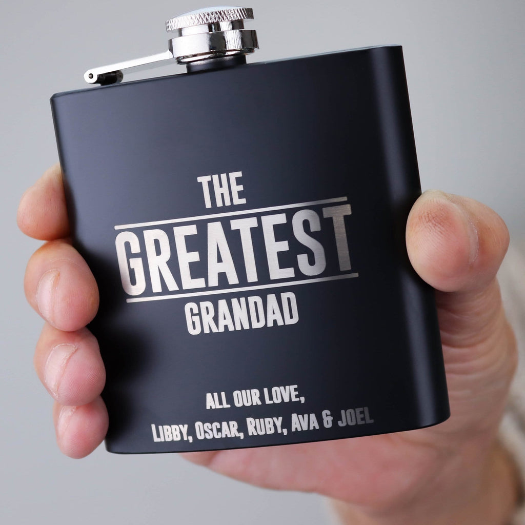 Grandad holding a hip flask saying the greatest grandad
